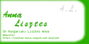 anna lisztes business card